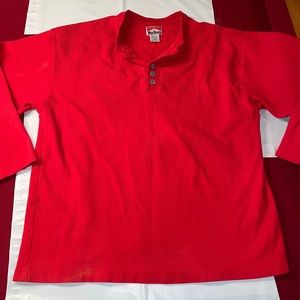 Marlboro cigarettes RED Henley thermal SHIRT Cotton Long Sleeve GRUNGE large 90s